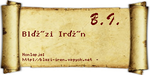 Blázi Irén névjegykártya